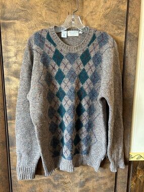 Barton Manor Men's Brown 100% Wool Sweater XL
